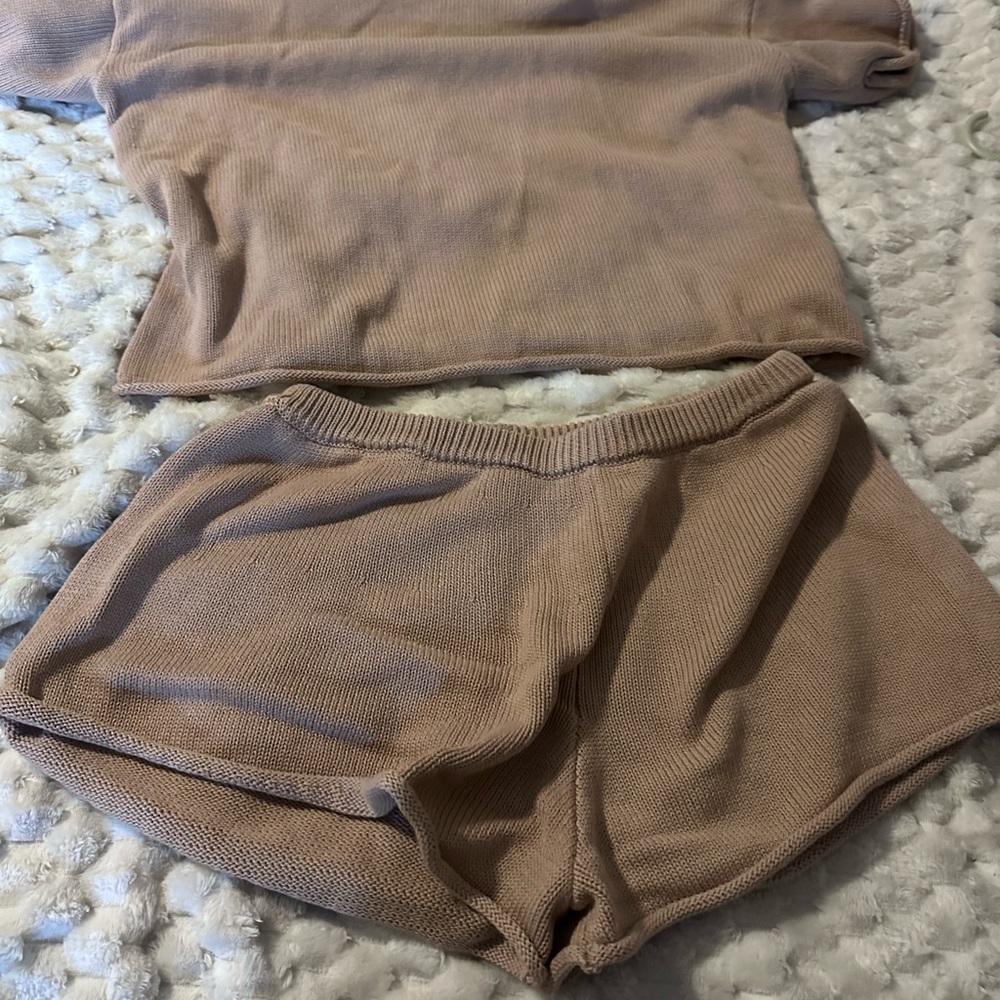 Double Zero Knit Sweater in Light Pink